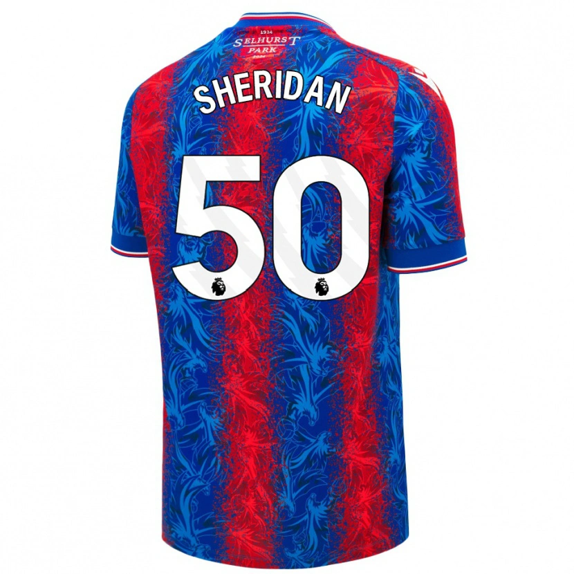 Danxen Män Joe Sheridan #50 Röda Blå Ränder Hemmatröja Matchtröjor 2024/25 Tröjor T-Tröja