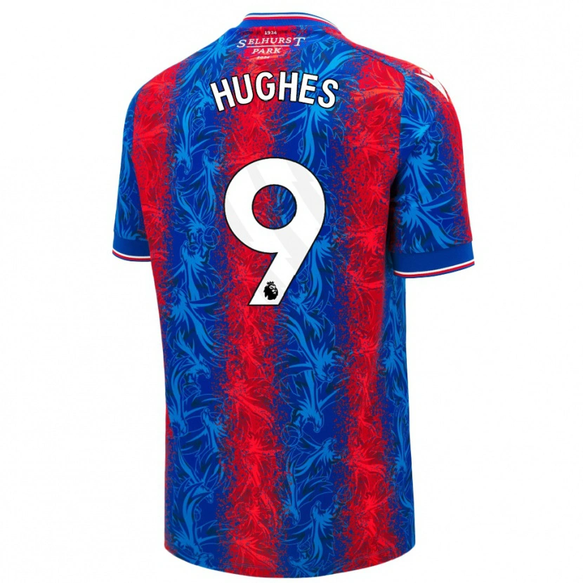 Danxen Män Elise Hughes #9 Röda Blå Ränder Hemmatröja Matchtröjor 2024/25 Tröjor T-Tröja