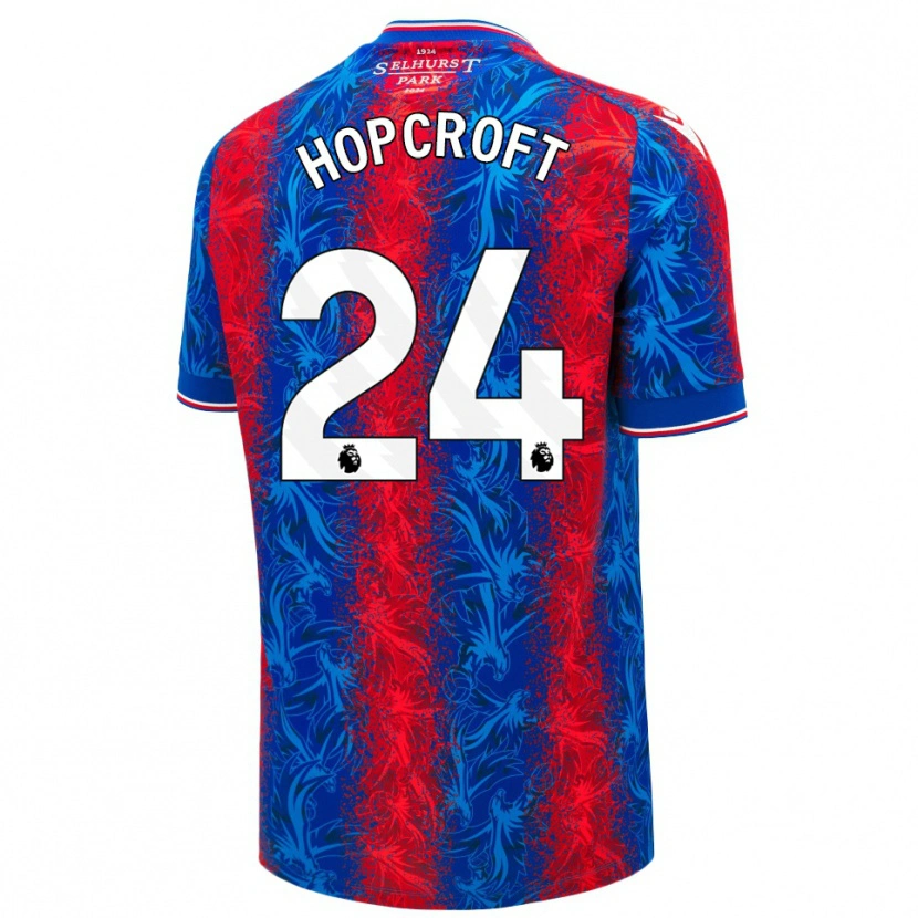 Danxen Män Shanade Hopcroft #24 Röda Blå Ränder Hemmatröja Matchtröjor 2024/25 Tröjor T-Tröja