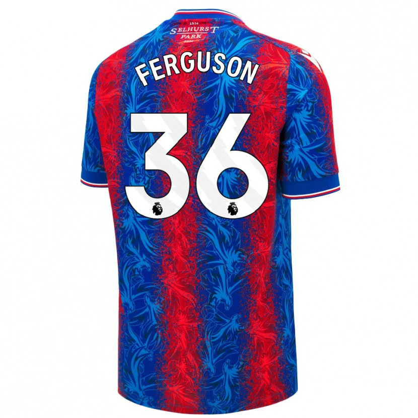 Danxen Män Nathan Ferguson #36 Röda Blå Ränder Hemmatröja Matchtröjor 2024/25 Tröjor T-Tröja