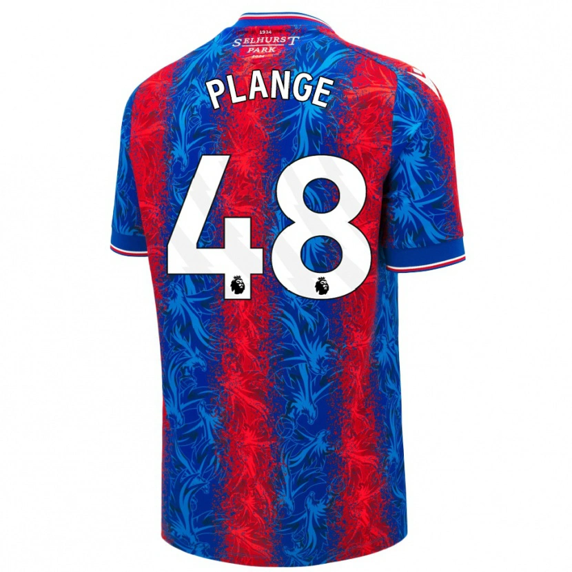 Danxen Män Luke Plange #48 Röda Blå Ränder Hemmatröja Matchtröjor 2024/25 Tröjor T-Tröja