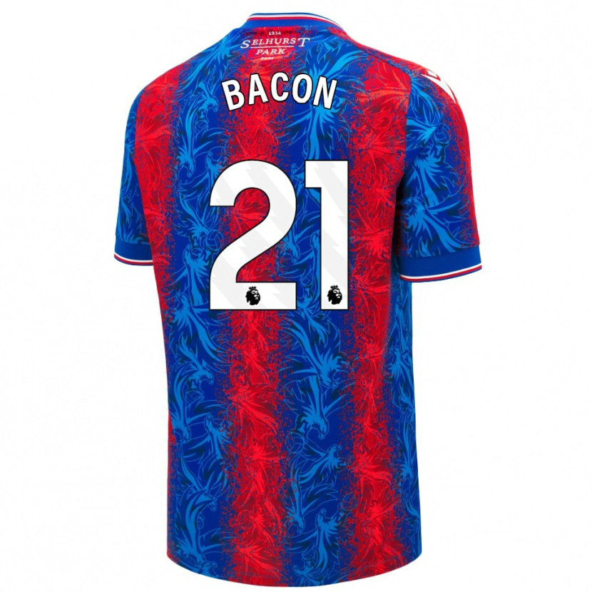 Danxen Män Skye Bacon #21 Röda Blå Ränder Hemmatröja Matchtröjor 2024/25 Tröjor T-Tröja