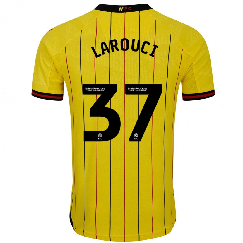 Danxen Män Yasser Larouci #37 Gul Svart Hemmatröja Matchtröjor 2024/25 Tröjor T-Tröja
