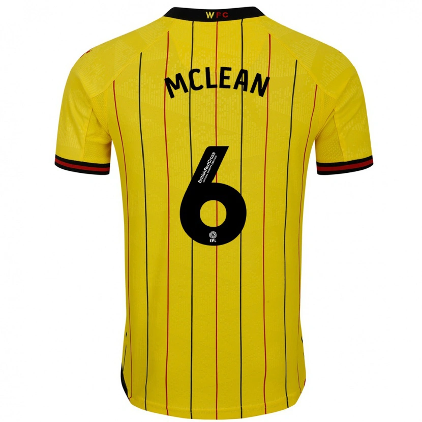Danxen Män Sophie Mclean #6 Gul Svart Hemmatröja Matchtröjor 2024/25 Tröjor T-Tröja