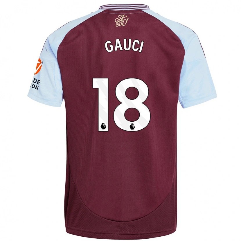 Danxen Män Joe Gauci #18 Vinröd Himmelsblå Hemmatröja Matchtröjor 2024/25 Tröjor T-Tröja