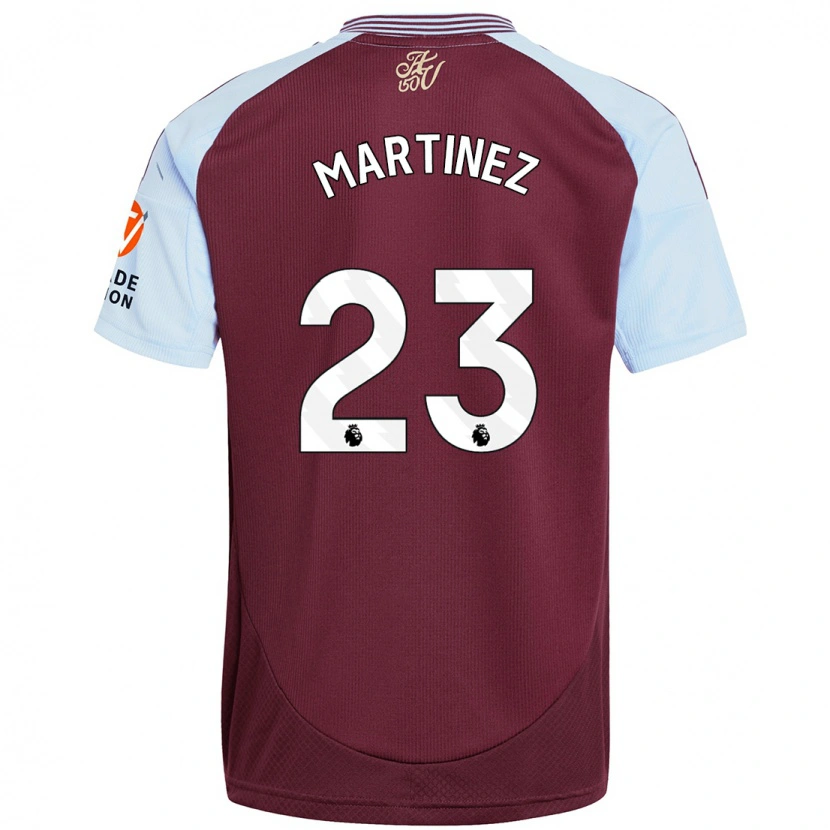 Danxen Män Emiliano Martínez #23 Vinröd Himmelsblå Hemmatröja Matchtröjor 2024/25 Tröjor T-Tröja