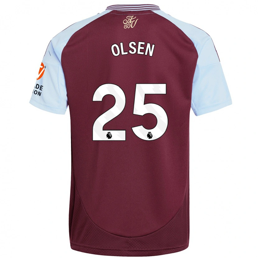 Danxen Män Robin Olsen #25 Vinröd Himmelsblå Hemmatröja Matchtröjor 2024/25 Tröjor T-Tröja