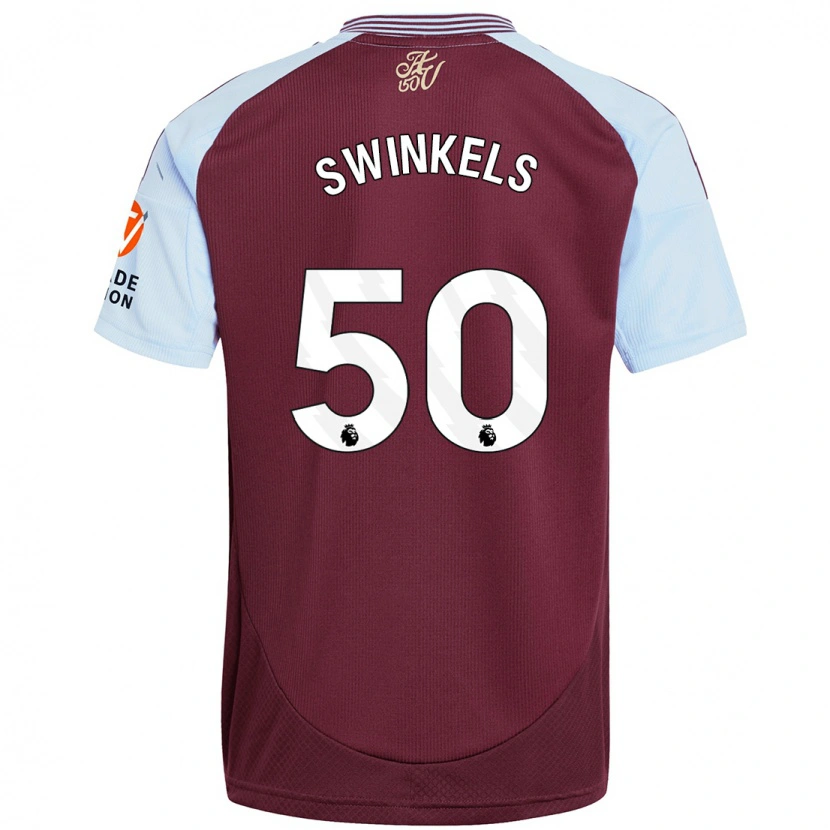 Danxen Män Sil Swinkels #50 Vinröd Himmelsblå Hemmatröja Matchtröjor 2024/25 Tröjor T-Tröja