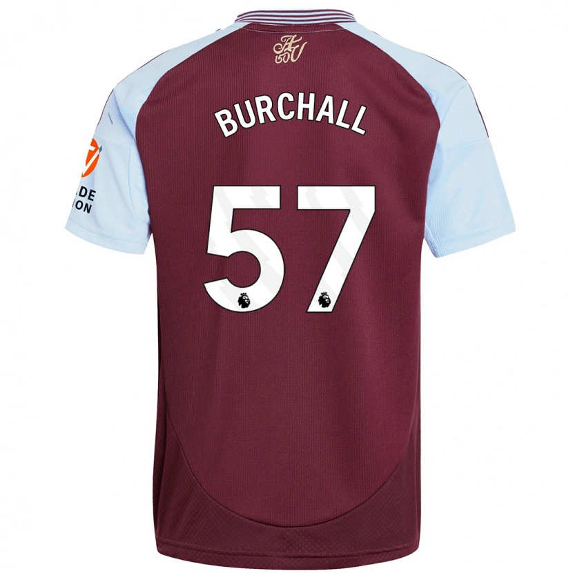 Danxen Män Ajani Burchall #57 Vinröd Himmelsblå Hemmatröja Matchtröjor 2024/25 Tröjor T-Tröja