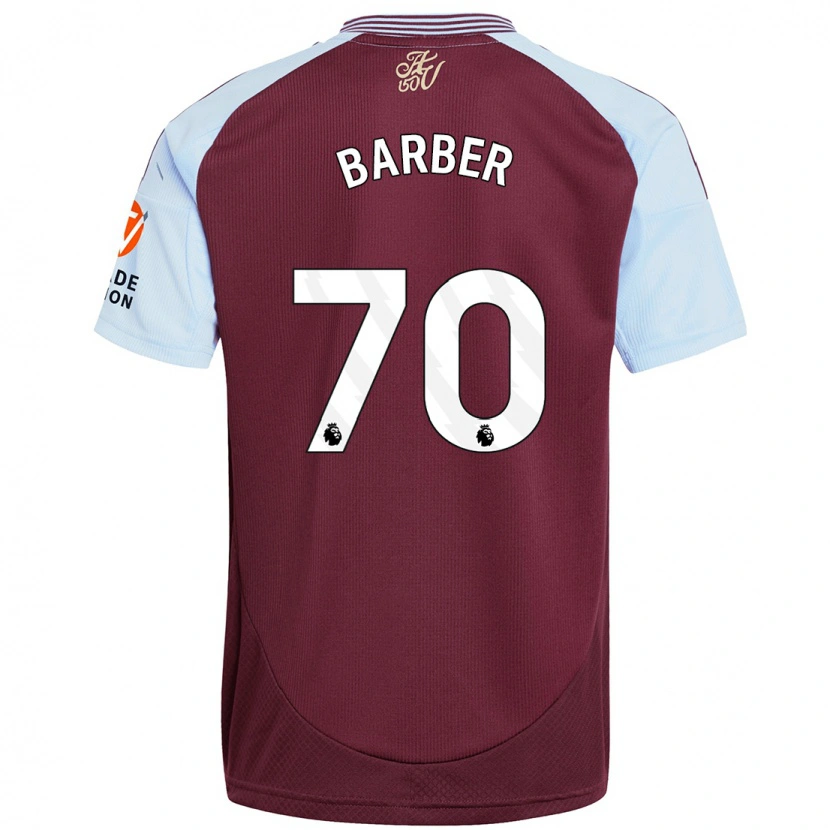 Danxen Män Jayden Barber #70 Vinröd Himmelsblå Hemmatröja Matchtröjor 2024/25 Tröjor T-Tröja