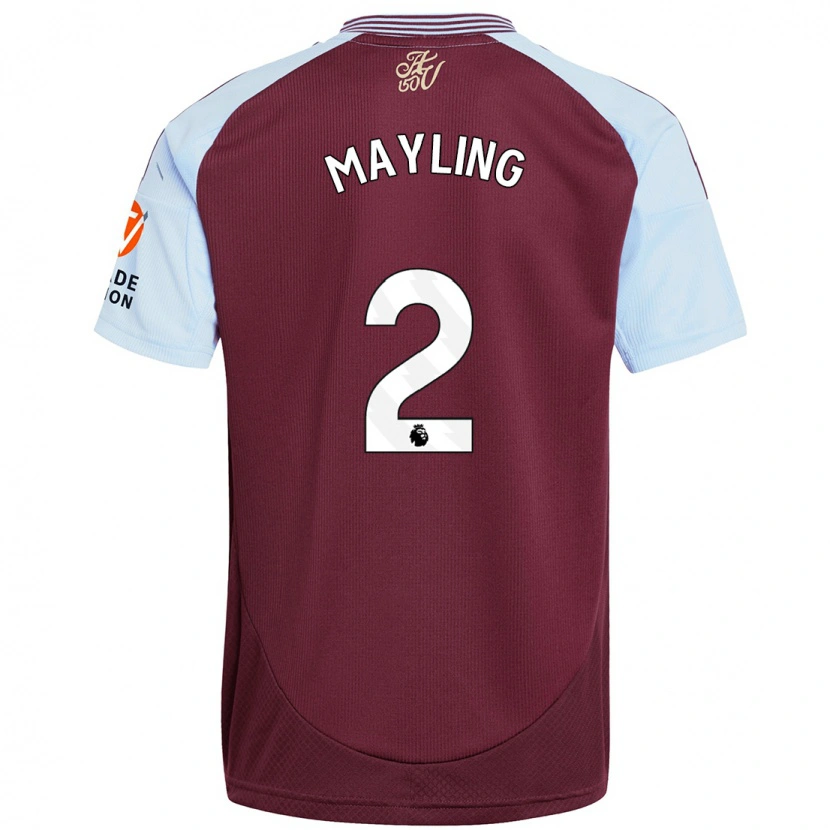 Danxen Män Sarah Mayling #2 Vinröd Himmelsblå Hemmatröja Matchtröjor 2024/25 Tröjor T-Tröja