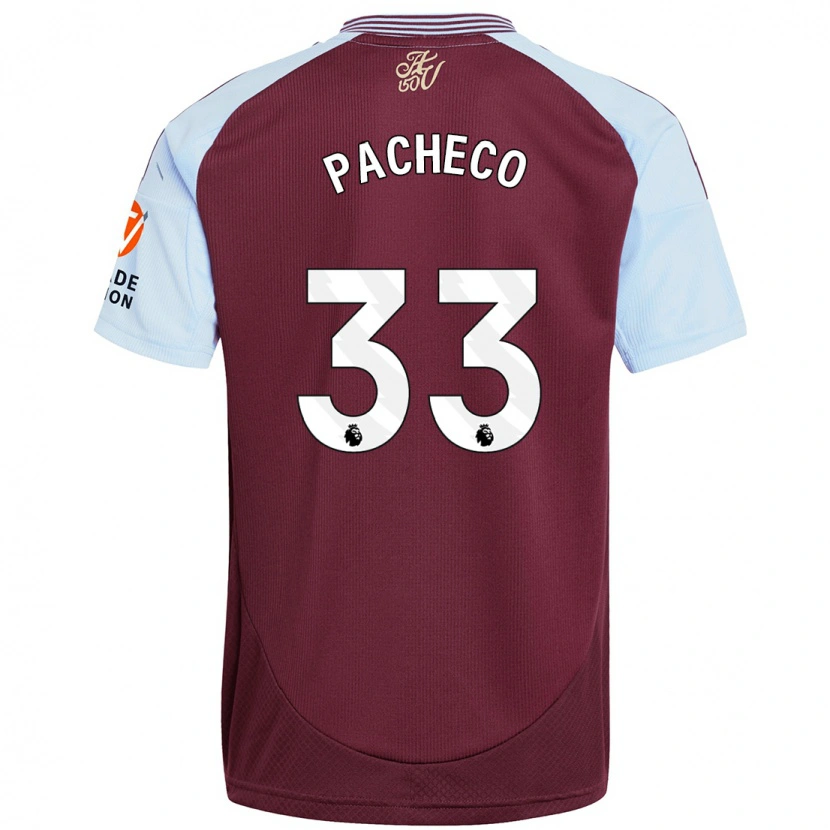 Danxen Män Maz Pacheco #33 Vinröd Himmelsblå Hemmatröja Matchtröjor 2024/25 Tröjor T-Tröja