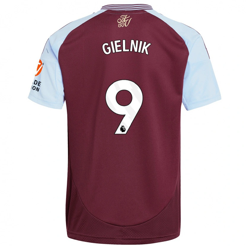Danxen Män Emily Gielnik #9 Vinröd Himmelsblå Hemmatröja Matchtröjor 2024/25 Tröjor T-Tröja
