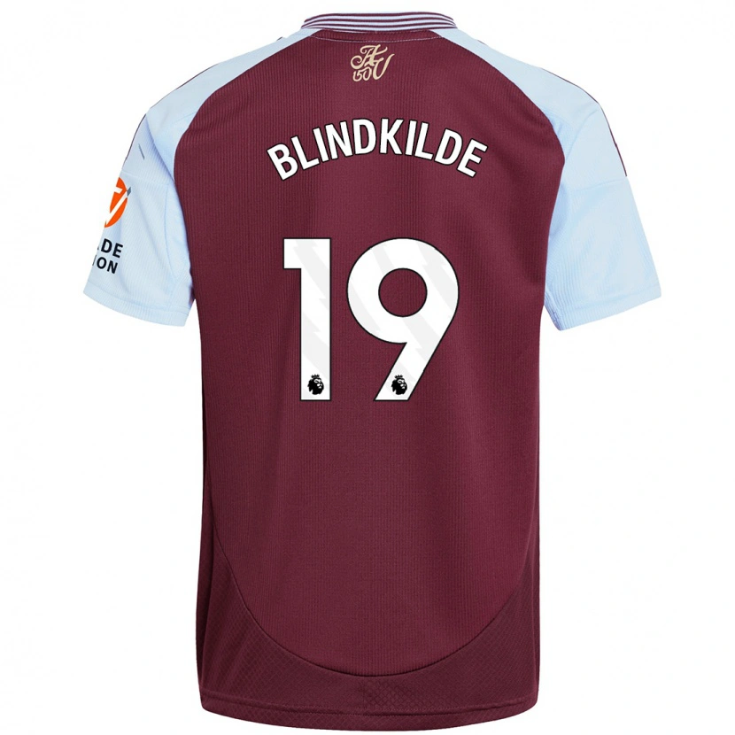 Danxen Män Laura Blindkilde #19 Vinröd Himmelsblå Hemmatröja Matchtröjor 2024/25 Tröjor T-Tröja