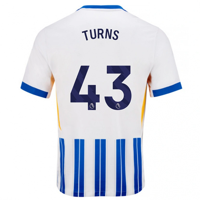 Danxen Män Ed Turns #43 Vita Blå Kritränder Hemmatröja Matchtröjor 2024/25 Tröjor T-Tröja