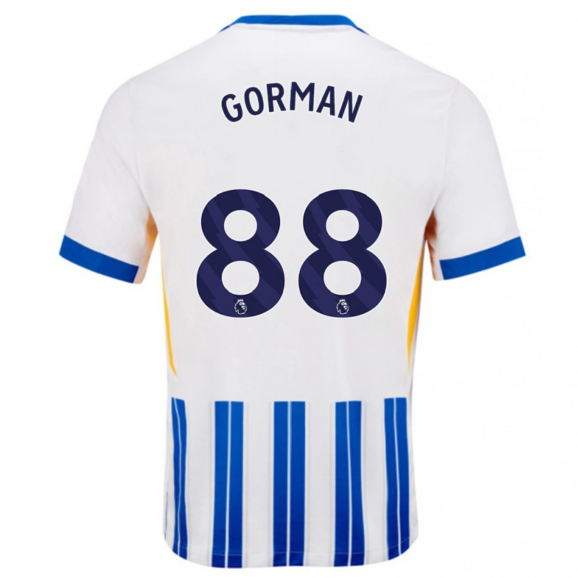 Danxen Män Ronnie Gorman #88 Vita Blå Kritränder Hemmatröja Matchtröjor 2024/25 Tröjor T-Tröja