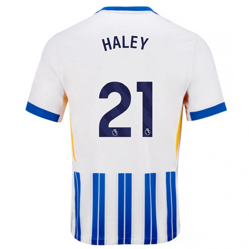 Danxen Män Madison Haley #21 Vita Blå Kritränder Hemmatröja Matchtröjor 2024/25 Tröjor T-Tröja