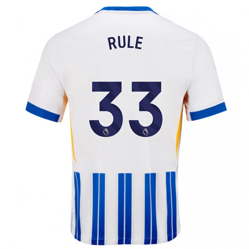 Danxen Män Charlize Rule #33 Vita Blå Kritränder Hemmatröja Matchtröjor 2024/25 Tröjor T-Tröja