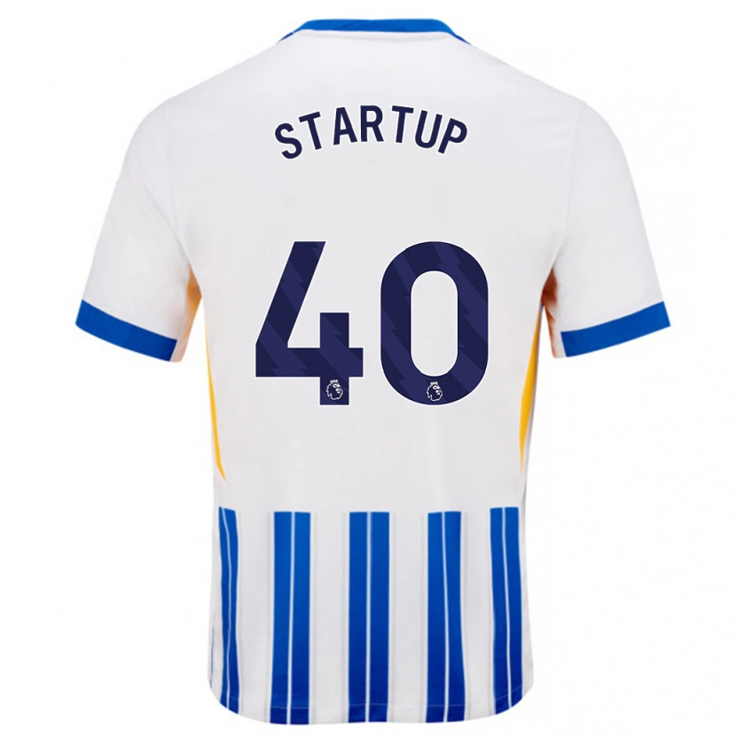 Danxen Män Katie Startup #40 Vita Blå Kritränder Hemmatröja Matchtröjor 2024/25 Tröjor T-Tröja
