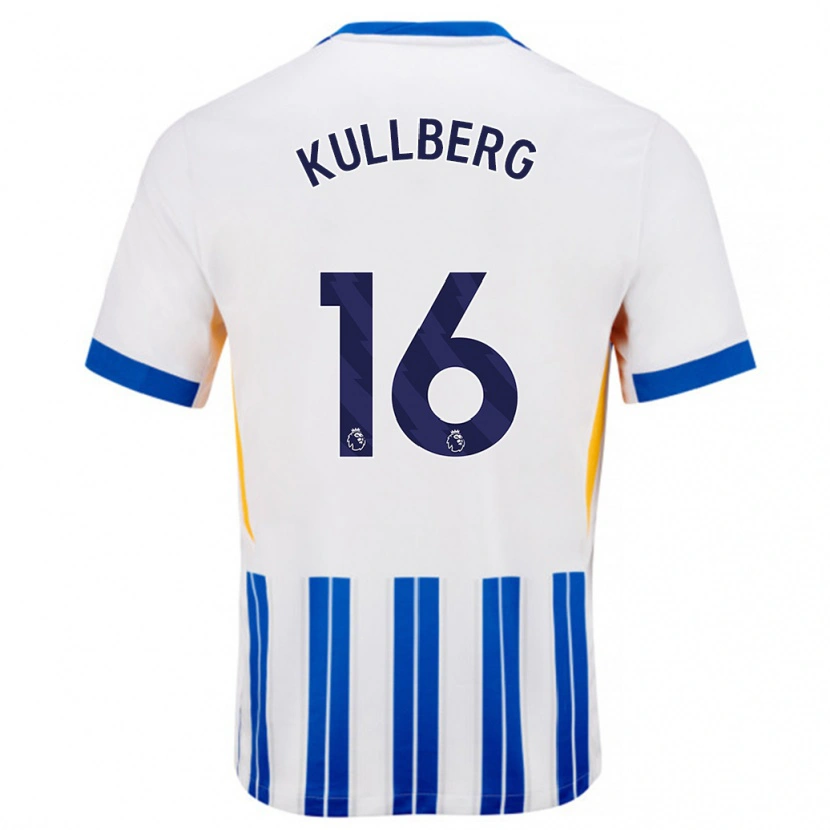Danxen Män Emma Nanny Charlotte Kullberg #16 Vita Blå Kritränder Hemmatröja Matchtröjor 2024/25 Tröjor T-Tröja