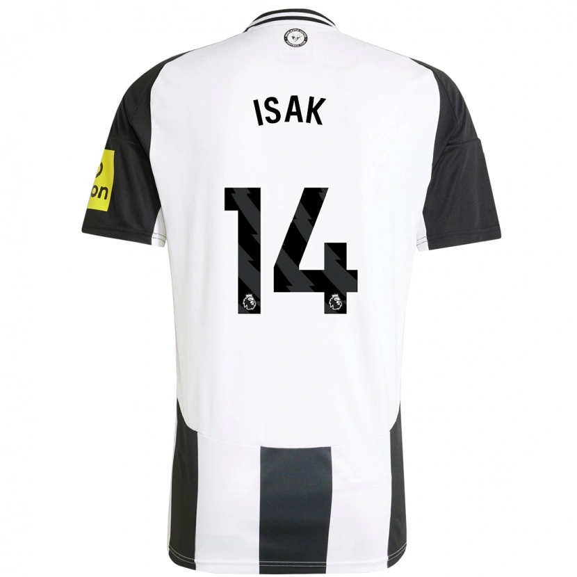 Danxen Män Alexander Isak #14 Vit Svart Hemmatröja Matchtröjor 2024/25 Tröjor T-Tröja