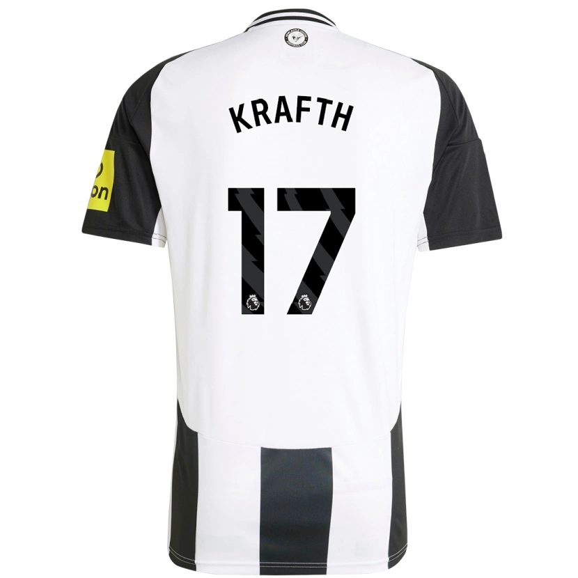 Danxen Män Emil Krafth #17 Vit Svart Hemmatröja Matchtröjor 2024/25 Tröjor T-Tröja