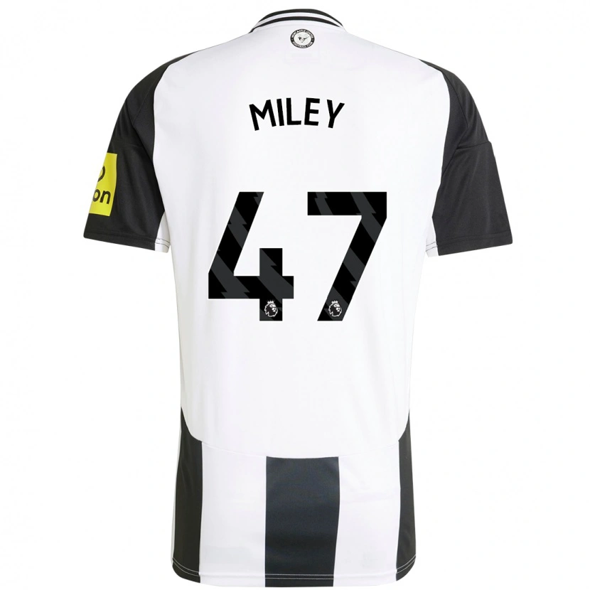 Danxen Män Jamie Miley #47 Vit Svart Hemmatröja Matchtröjor 2024/25 Tröjor T-Tröja