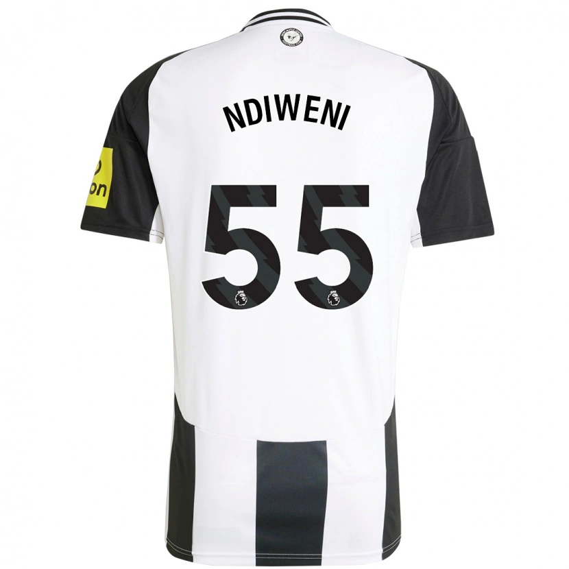 Danxen Män Michael Ndiweni #55 Vit Svart Hemmatröja Matchtröjor 2024/25 Tröjor T-Tröja