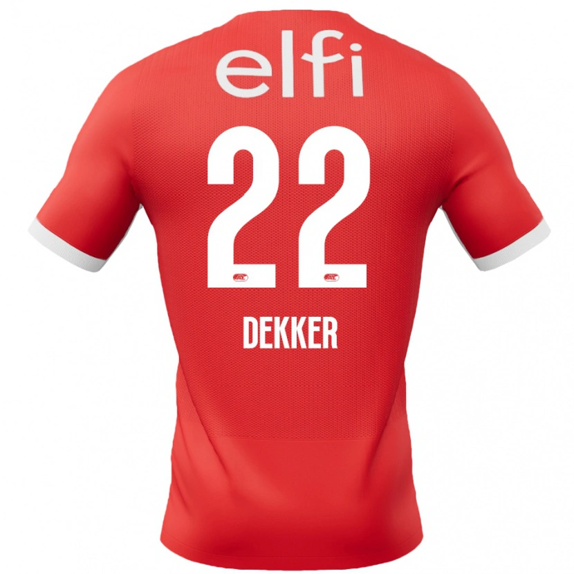 Danxen Män Maxim Dekker #22 Röd Vit Hemmatröja Matchtröjor 2024/25 Tröjor T-Tröja