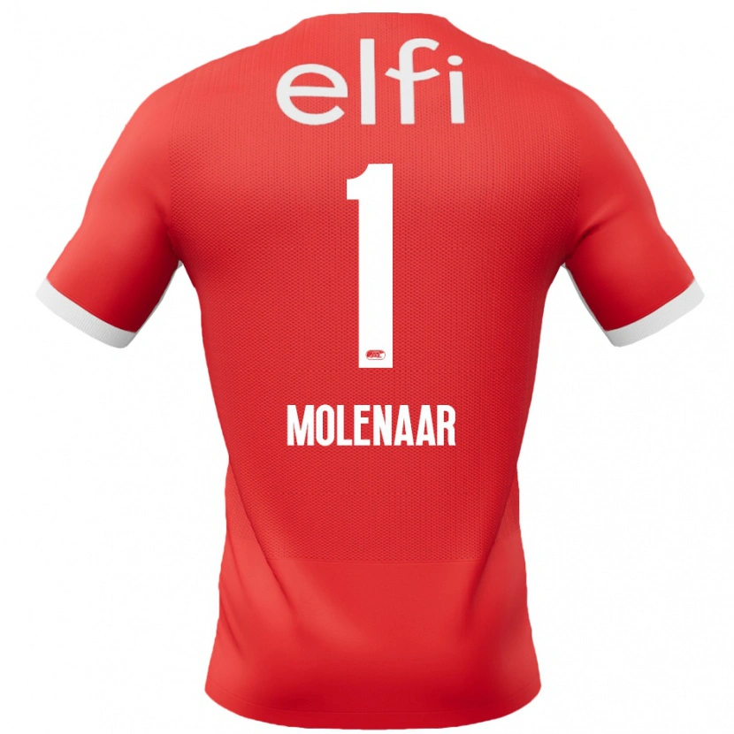 Danxen Män Finn Molenaar #1 Röd Vit Hemmatröja Matchtröjor 2024/25 Tröjor T-Tröja
