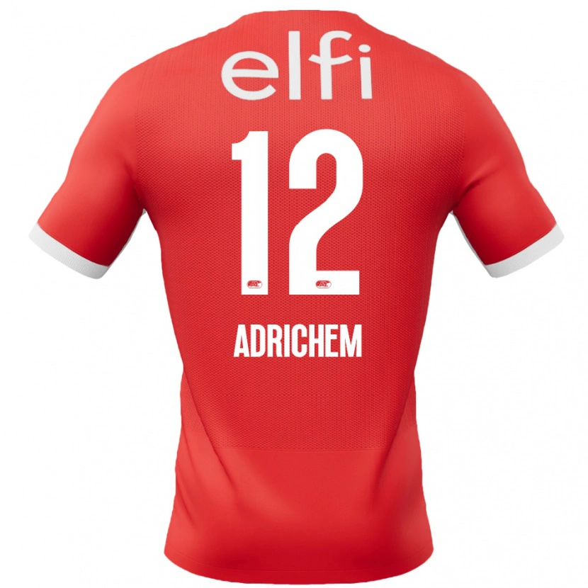 Danxen Män Mees Adrichem #12 Röd Vit Hemmatröja Matchtröjor 2024/25 Tröjor T-Tröja