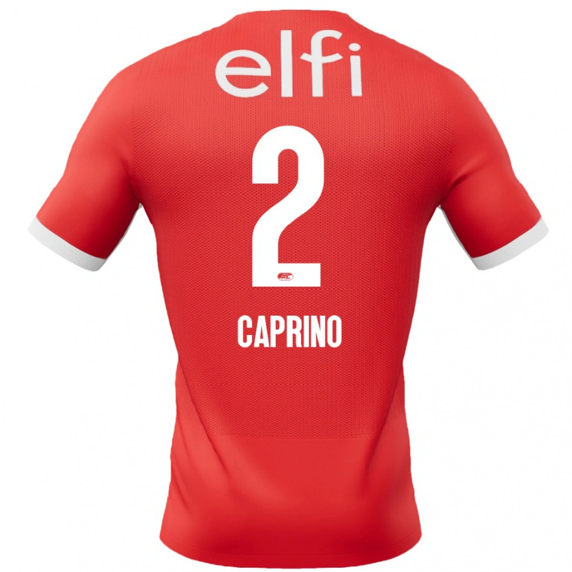 Danxen Män Ginia Caprino #2 Röd Vit Hemmatröja Matchtröjor 2024/25 Tröjor T-Tröja