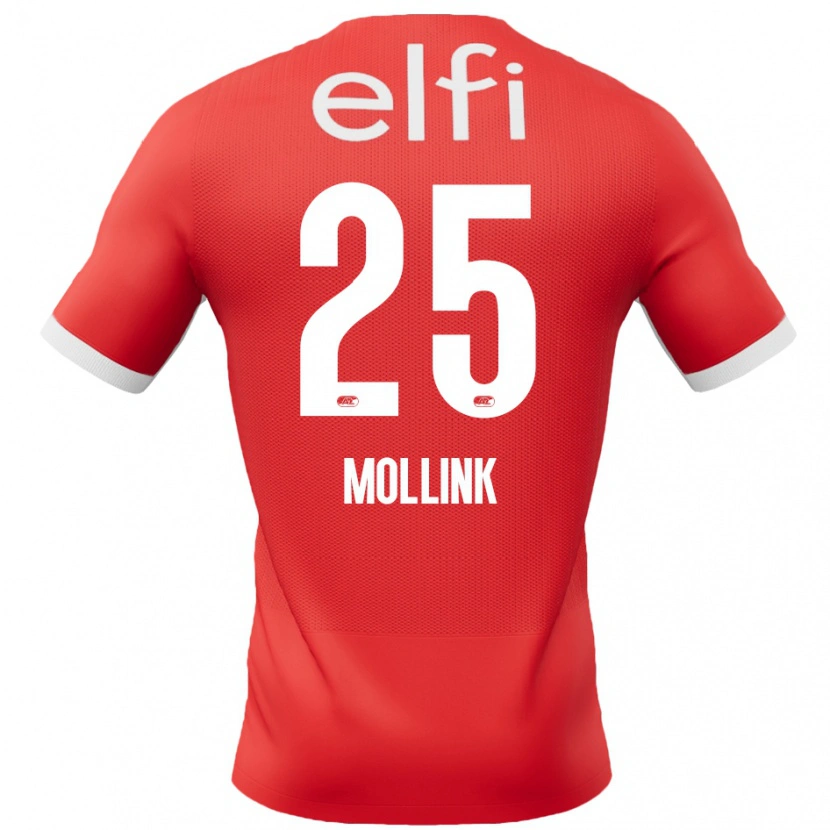 Danxen Män Yaël Mollink #25 Röd Vit Hemmatröja Matchtröjor 2024/25 Tröjor T-Tröja