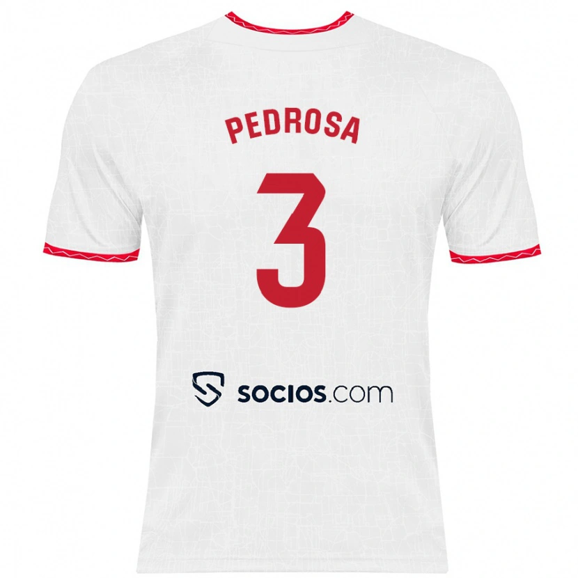 Danxen Män Adrià Pedrosa #3 Vit Röd Hemmatröja Matchtröjor 2024/25 Tröjor T-Tröja