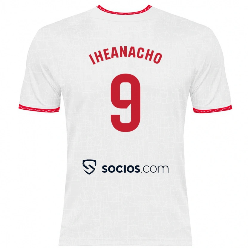 Danxen Män Kelechi Iheanacho #9 Vit Röd Hemmatröja Matchtröjor 2024/25 Tröjor T-Tröja