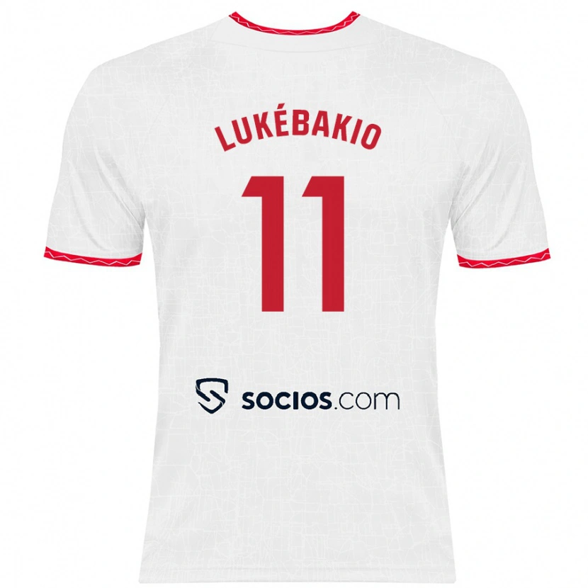 Danxen Män Dodi Lukébakio #11 Vit Röd Hemmatröja Matchtröjor 2024/25 Tröjor T-Tröja