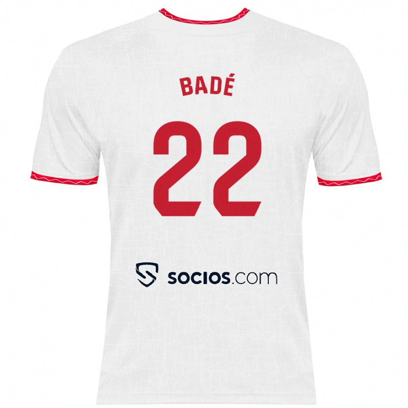 Danxen Män Loïc Badé #22 Vit Röd Hemmatröja Matchtröjor 2024/25 Tröjor T-Tröja