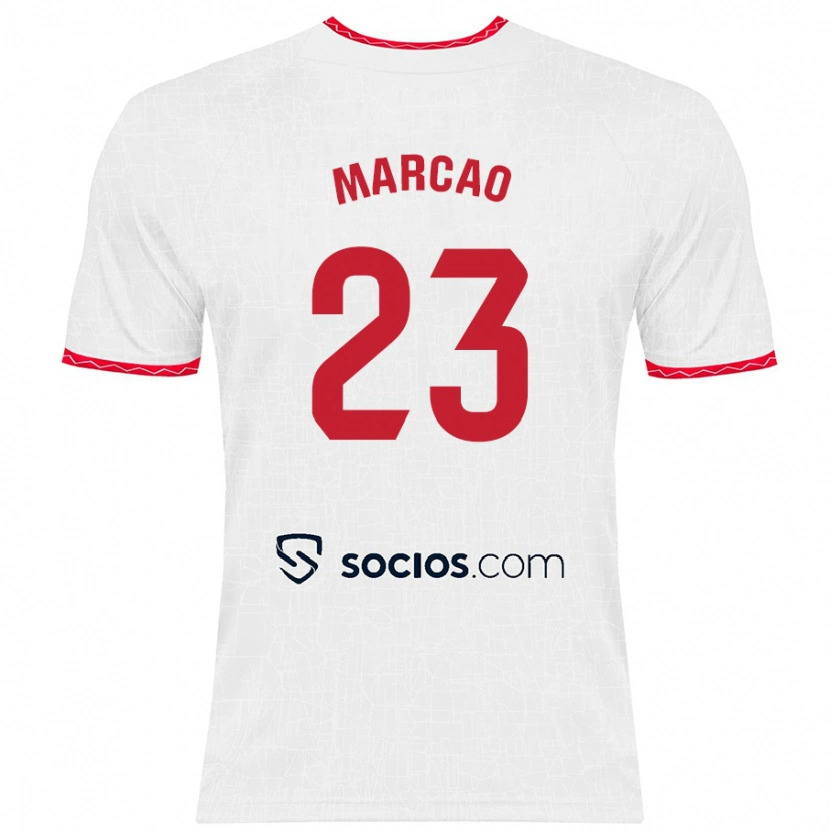 Danxen Män Marcão #23 Vit Röd Hemmatröja Matchtröjor 2024/25 Tröjor T-Tröja