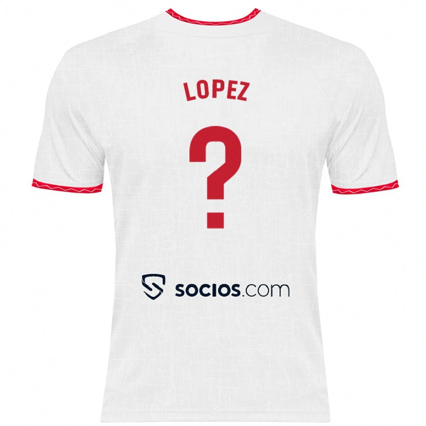 Danxen Män David López #0 Vit Röd Hemmatröja Matchtröjor 2024/25 Tröjor T-Tröja