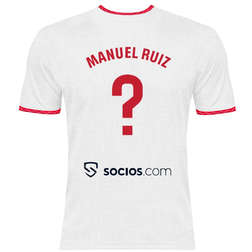 Danxen Män José Manuel Ruiz #0 Vit Röd Hemmatröja Matchtröjor 2024/25 Tröjor T-Tröja