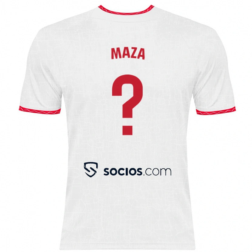 Danxen Män Manuel Maza #0 Vit Röd Hemmatröja Matchtröjor 2024/25 Tröjor T-Tröja