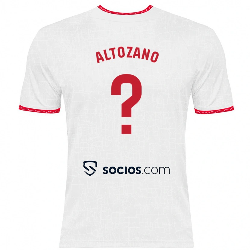 Danxen Män Edu Altozano #0 Vit Röd Hemmatröja Matchtröjor 2024/25 Tröjor T-Tröja
