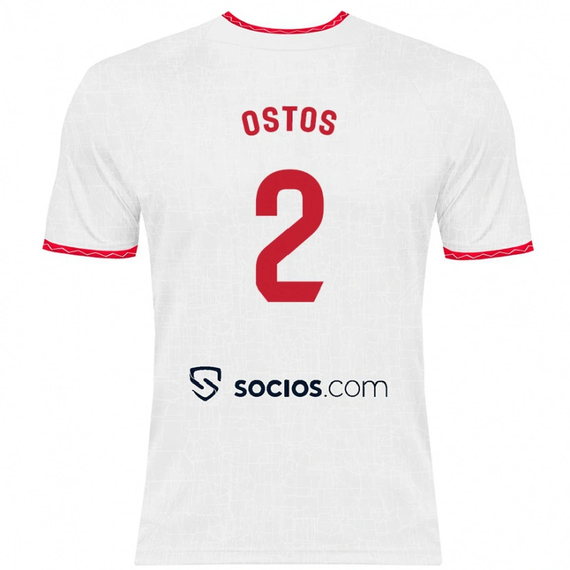 Danxen Män Fran Ostos #2 Vit Röd Hemmatröja Matchtröjor 2024/25 Tröjor T-Tröja