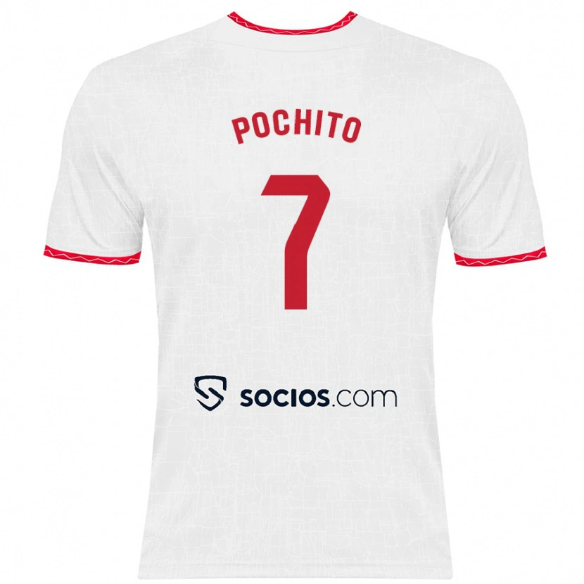 Danxen Män Pochito #7 Vit Röd Hemmatröja Matchtröjor 2024/25 Tröjor T-Tröja