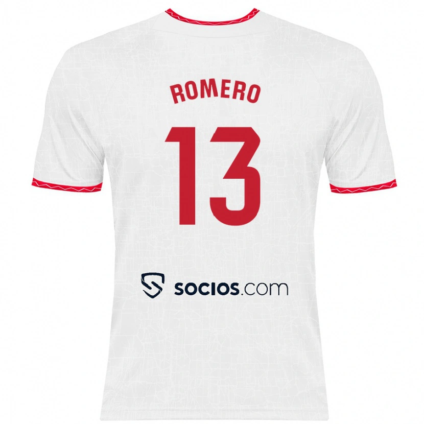 Danxen Män Rafael Romero #13 Vit Röd Hemmatröja Matchtröjor 2024/25 Tröjor T-Tröja