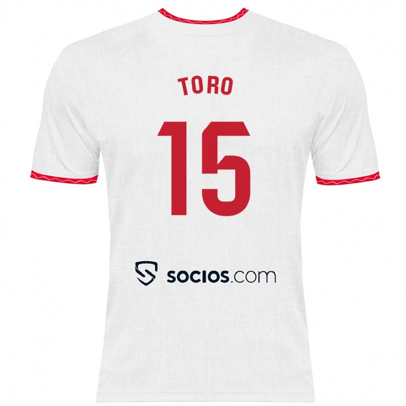 Danxen Män Juanan Toro #15 Vit Röd Hemmatröja Matchtröjor 2024/25 Tröjor T-Tröja