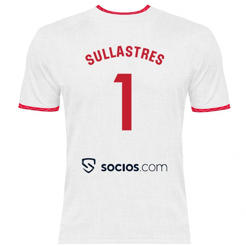 Danxen Män Esther Sullastres #1 Vit Röd Hemmatröja Matchtröjor 2024/25 Tröjor T-Tröja