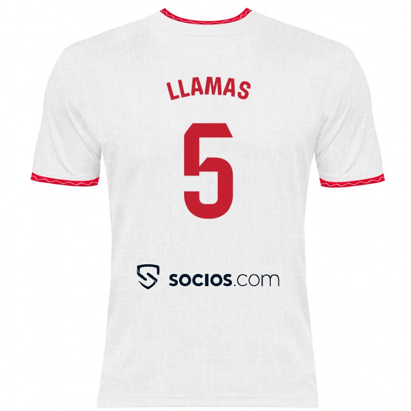 Danxen Män Eva Llamas #5 Vit Röd Hemmatröja Matchtröjor 2024/25 Tröjor T-Tröja
