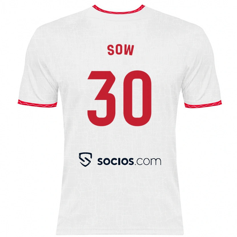 Danxen Män Ibrahima Sow #30 Vit Röd Hemmatröja Matchtröjor 2024/25 Tröjor T-Tröja