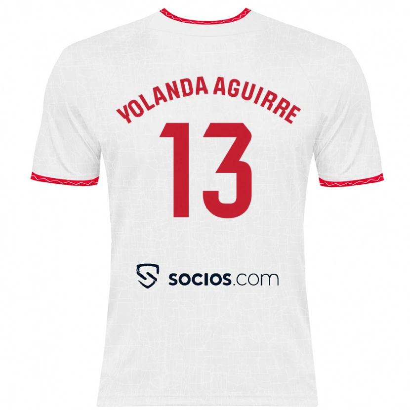 Danxen Män Yolanda Aguirre Gutiérrez #13 Vit Röd Hemmatröja Matchtröjor 2024/25 Tröjor T-Tröja